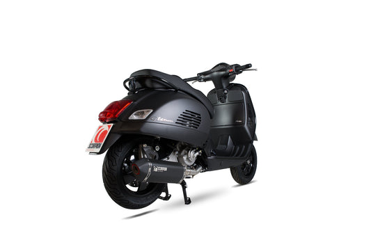 Vespa GTS 125, 2009-17 / GTS250, 2005-13 / GTS300, 2008-18 / GTV250, 2006-13 / GTV300, 2010-18 Serket Parallel Full System - Black Ceramic Coated Sleeve - Scorpion Exhaust