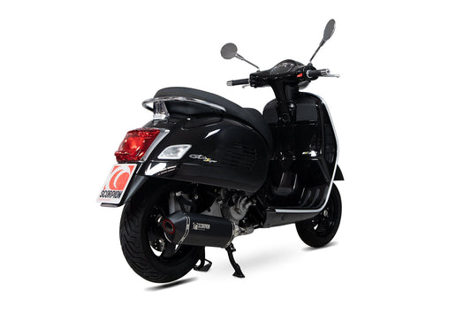 Vespa GTS 125 / 300 HPE (all models)Serket Parallel Slip-on - Black Ceramic Coated Sleeve - Scorpion Exhaust