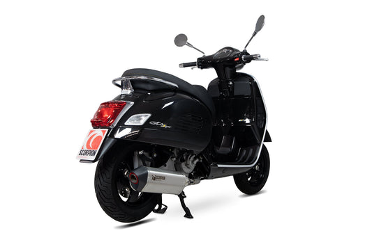 Vespa GTS 125 / 300 HPE (all models)Serket Parallel Slip-on - Brushed Stainless Steel Sleeve - Scorpion Exhaust
