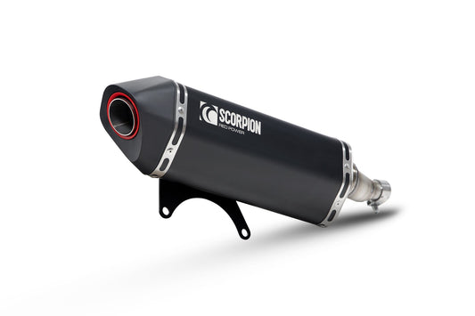 Vespa GTS 125 i GET (Euro 5)Serket Parallel Slip-on - Black Ceramic Coated Sleeve - Scorpion Exhaust