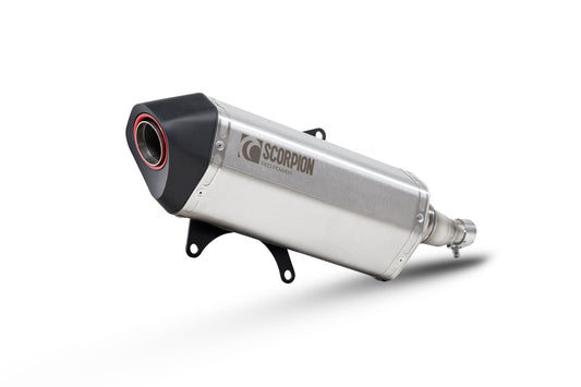Vespa GTS 125 i GET (Euro 5)Serket Parallel Slip-on - Brushed Stainless Steel Sleeve - Scorpion Exhaust