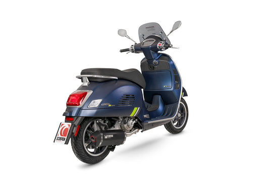 Vespa GTS 300 & GTV 300 (Euro 5) European Models Only Serket Parallel Slip-on - Black Ceramic Coated Sleeve - Scorpion Exhaust