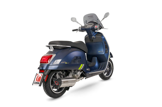 Vespa GTS 300 & GTV 300 (Euro 5) European Models Only Serket Parallel Slip-on - Brushed Stainless Steel Sleeve - Scorpion Exhaust
