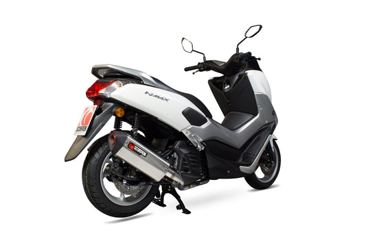 Yamaha N-Max 125 Serket Parallel Full System - Brushed Stainless Steel Sleeve - Scorpion Exhaust