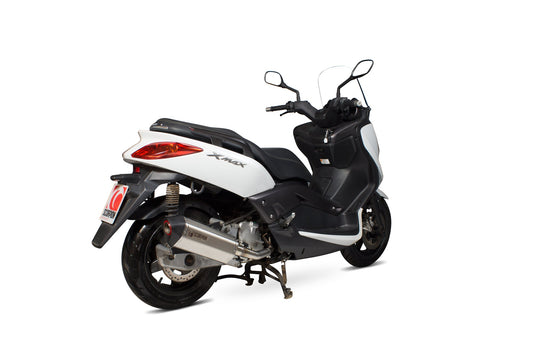 Yamaha X-Max 125 Serket Parallel Full System - Brushed Stainless Steel Sleeve - Scorpion Exhaust