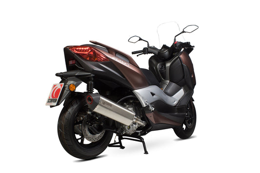 Yamaha X-Max 300 Serket Parallel Slip-on - Brushed Stainless Steel Sleeve - Scorpion Exhaust