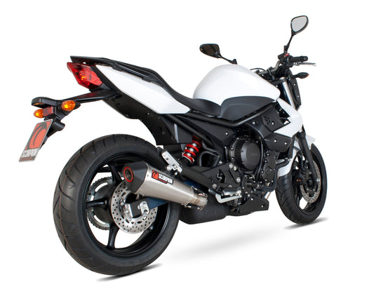 Yamaha XJ6 Serket Taper Slip-on - Brushed Stainless Steel Sleeve - Scorpion Exhaust