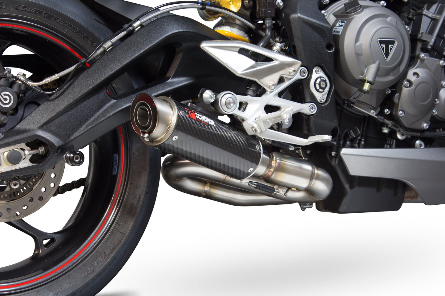 Triumph Street Triple 765 R / Street Triple 765 S / Street Triple 765 RSRP1-GP Slip-on - Carbon Fibre Sleeve - Scorpion Exhaust