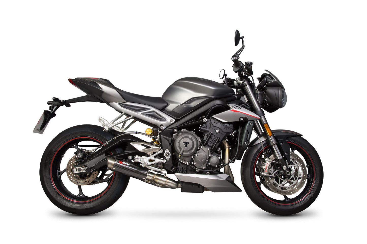 Triumph Street Triple 765 R / Street Triple 765 S / Street Triple 765 RSRP1-GP Slip-on - Carbon Fibre Sleeve - Scorpion Exhaust
