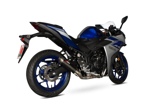 Yamaha YZF-R25, 2014-19 / YZF-R3, 2015-Current RP1-GP Full System - Carbon Fibre Sleeve - Scorpion Exhaust