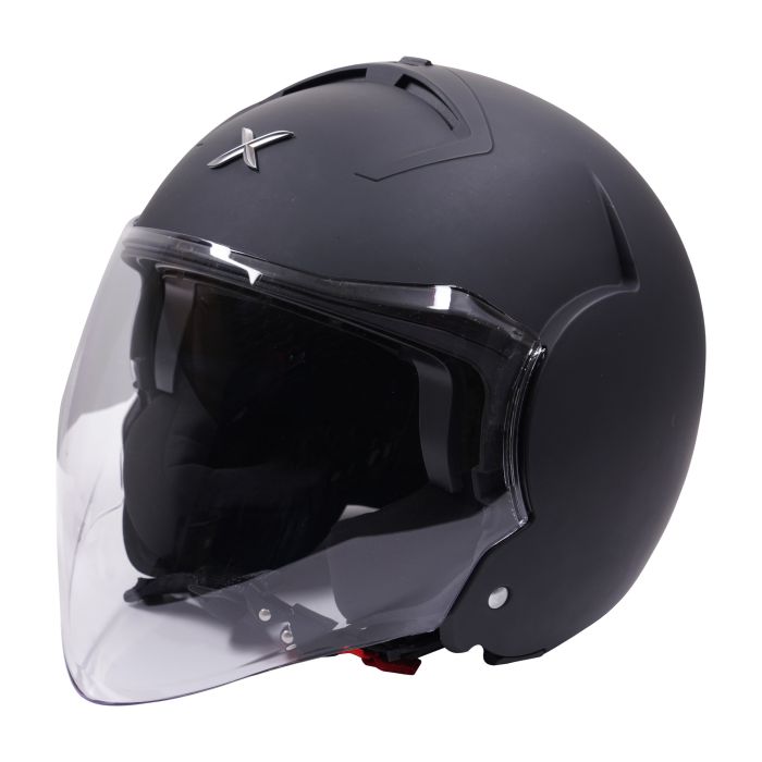 Open Face Scooter Helmet Quad ATV Motorbike Axor Striker Matt Black Full Visor