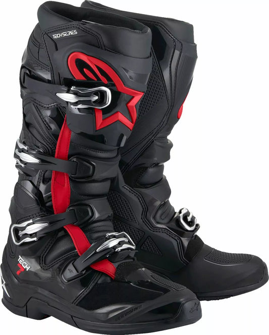 Alpinestars Tech 7 Boots Black/Fluorescent Red