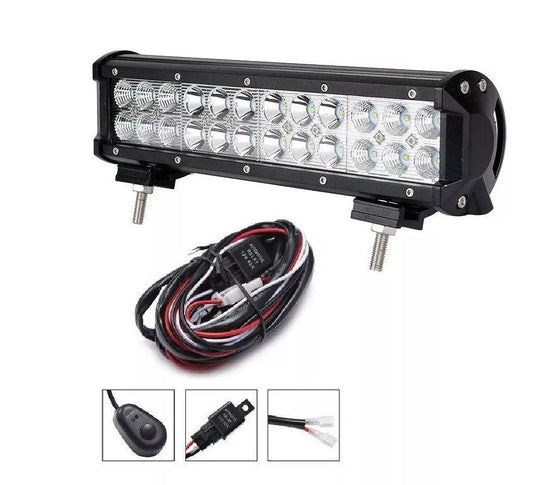226mm 9" 300mm 12" LED SPOT LIGHT BAR 24 LED 72W 12V 24V + WIRING KIT INCLUDED