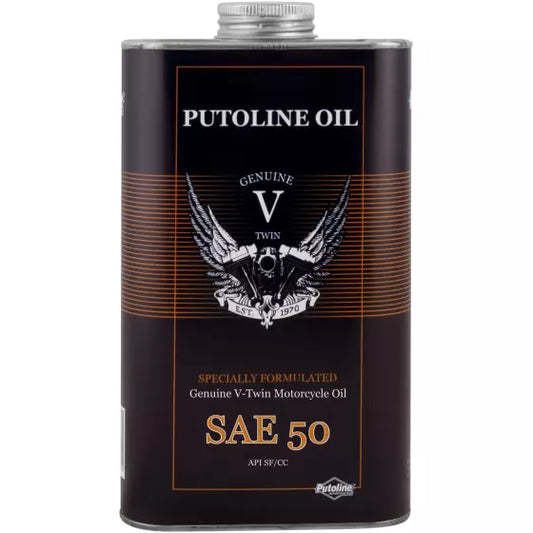 GENUINE V TWIN SAE 50, 1lt Litre. PUTOLINE OIL Motorcycle Oil