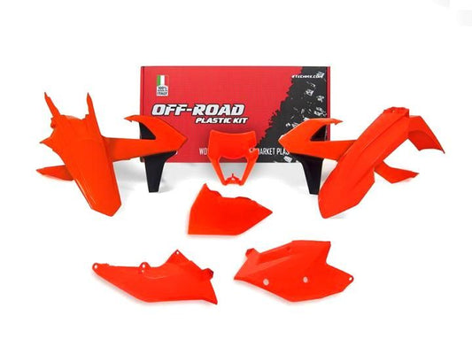 PLASTIC KIT RTECH KTM EXC 250/300 EXC-F 250/350/450/500 XCW 125/150 2017-2019 NEON ORANGE