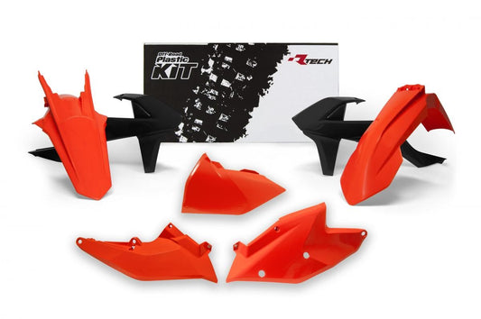 PLASTIC KIT RTECH KTM EXC 250/300 EXC-F 250/350/450/500 XC-W 125/150 2017-2019 OEM ORANGE BLACK