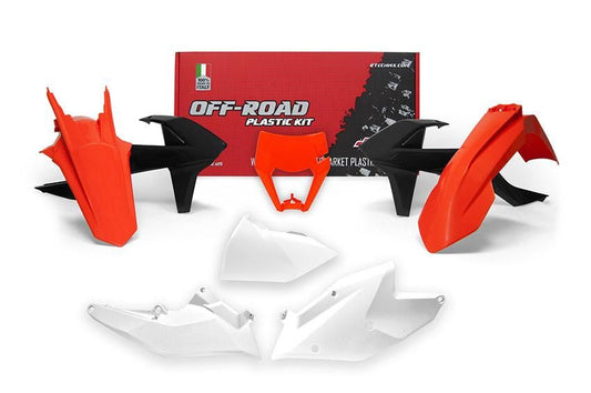 PLASTIC KIT RTECH KTM EXC 250/300 EXC-F 250/350/450/500 XCW 125/150 2017-2019 OEM BLACK ORANGE