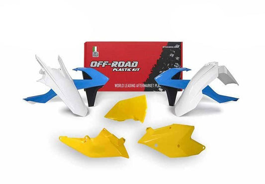 PLASTIC KIT RTECH KTM EXC 250/300 EXC-F 250/350/450/500 XC-W 125/150 2017-2019 BLUE WHITE YELLOW