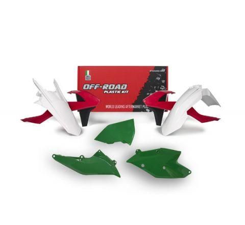 PLASTIC KIT RTECH KTM EXC 250/300 EXC-F 250/350/450/500 XC-W 125/150 2017-2019 RED GREEN WHITE