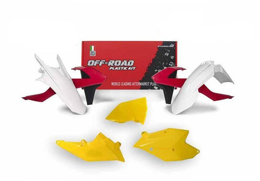 PLASTIC KIT RTECH KTM EXC 250/300 EXC-F 250/350/450/500 XC-W 125/150 2017-2019 RED YELLOW WHITE