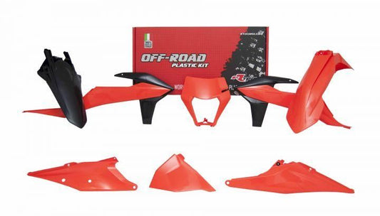 RTECH Plastic Kit KTM EXC EXC-F XC-W 125 - 500 2017 - 2023 OEM BLACK